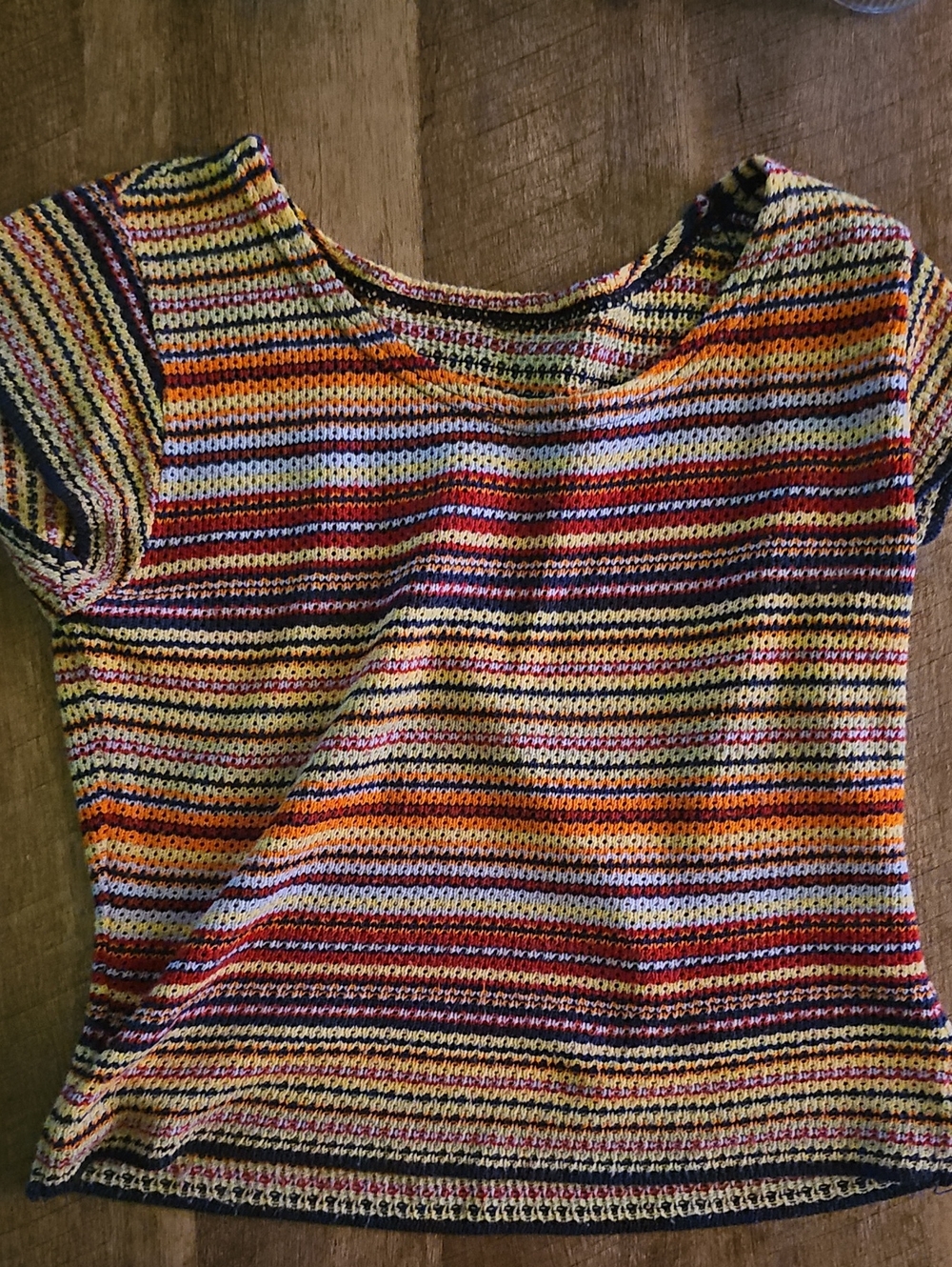 Striped Multicolor Knit CROP T